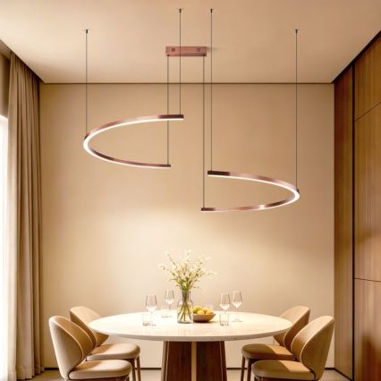 Immax NEO 07328L - LED fényerőszabályozható kábeles csillár FINO LED/72W/230V 120 cm Tuya rózsaarany + távirányítóval