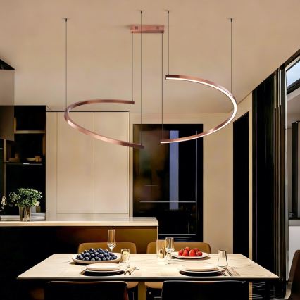 Immax NEO 07328L - LED fényerőszabályozható kábeles csillár FINO LED/72W/230V 120 cm Tuya rózsaarany + távirányítóval