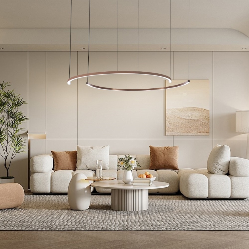 Immax NEO 07328L - LED fényerőszabályozható kábeles csillár FINO LED/72W/230V 120 cm Tuya rózsaarany + távirányítóval