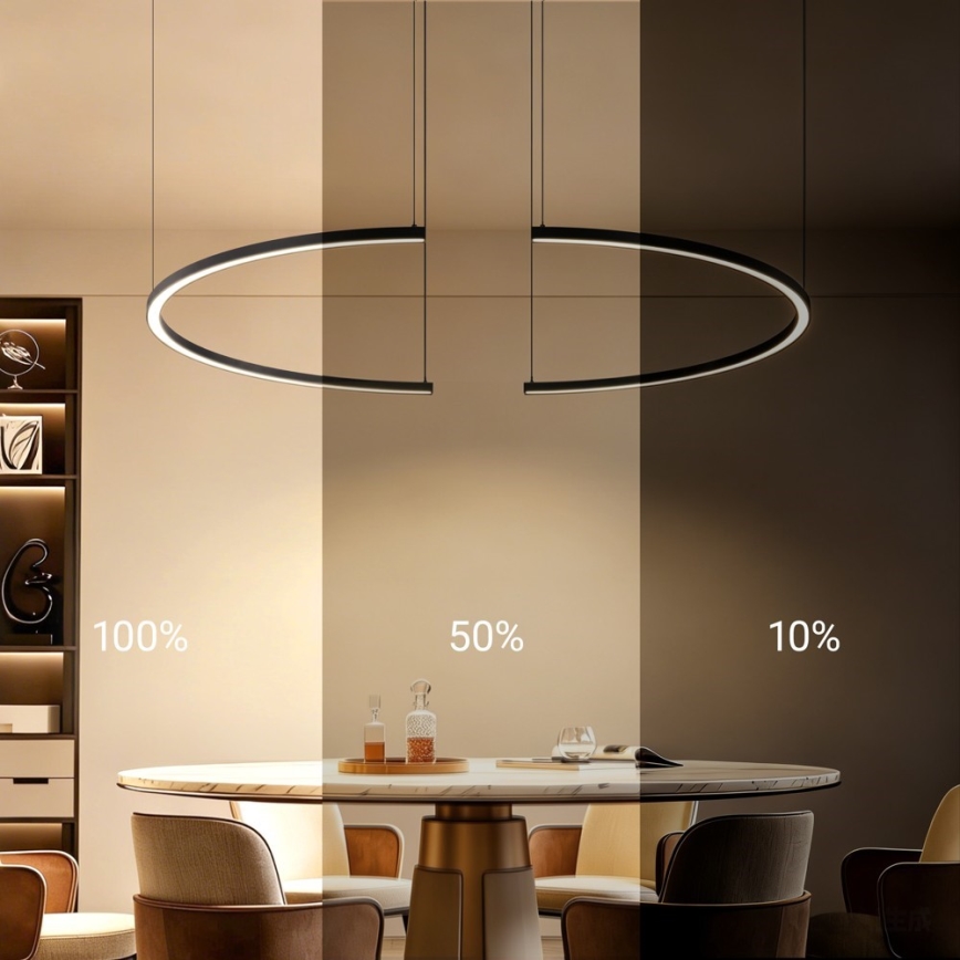 Immax NEO 07329L - FINO kábeles, dimmelhető LED csillár LED/72W/230V 120 cm Tuya fekete + távirányító