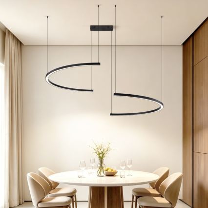 Immax NEO 07329L - FINO kábeles, dimmelhető LED csillár LED/72W/230V 120 cm Tuya fekete + távirányító
