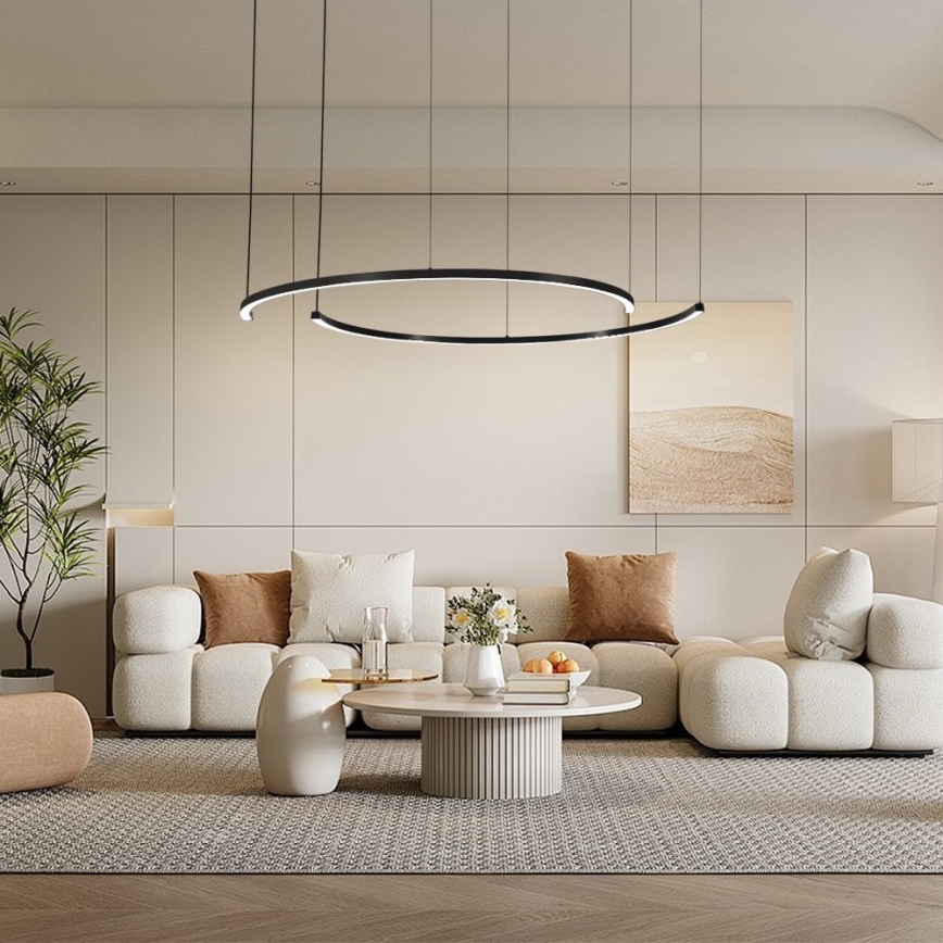 Immax NEO 07329L - FINO kábeles, dimmelhető LED csillár LED/72W/230V 120 cm Tuya fekete + távirányító