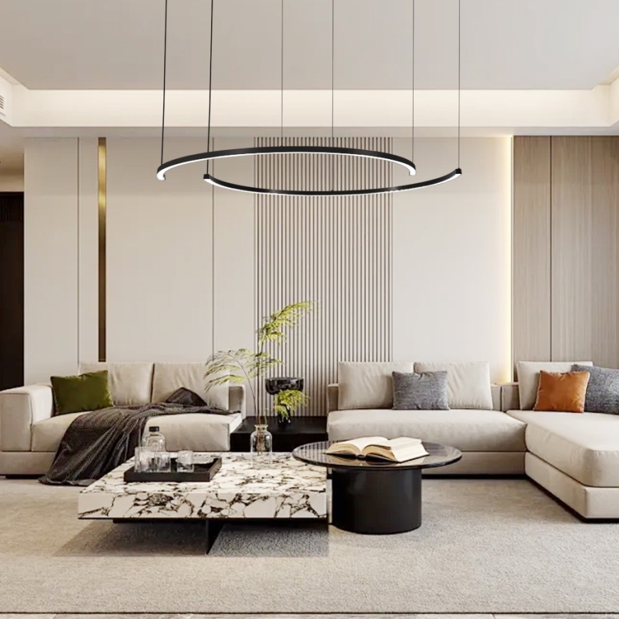 Immax NEO 07329L - FINO kábeles, dimmelhető LED csillár LED/72W/230V 120 cm Tuya fekete + távirányító