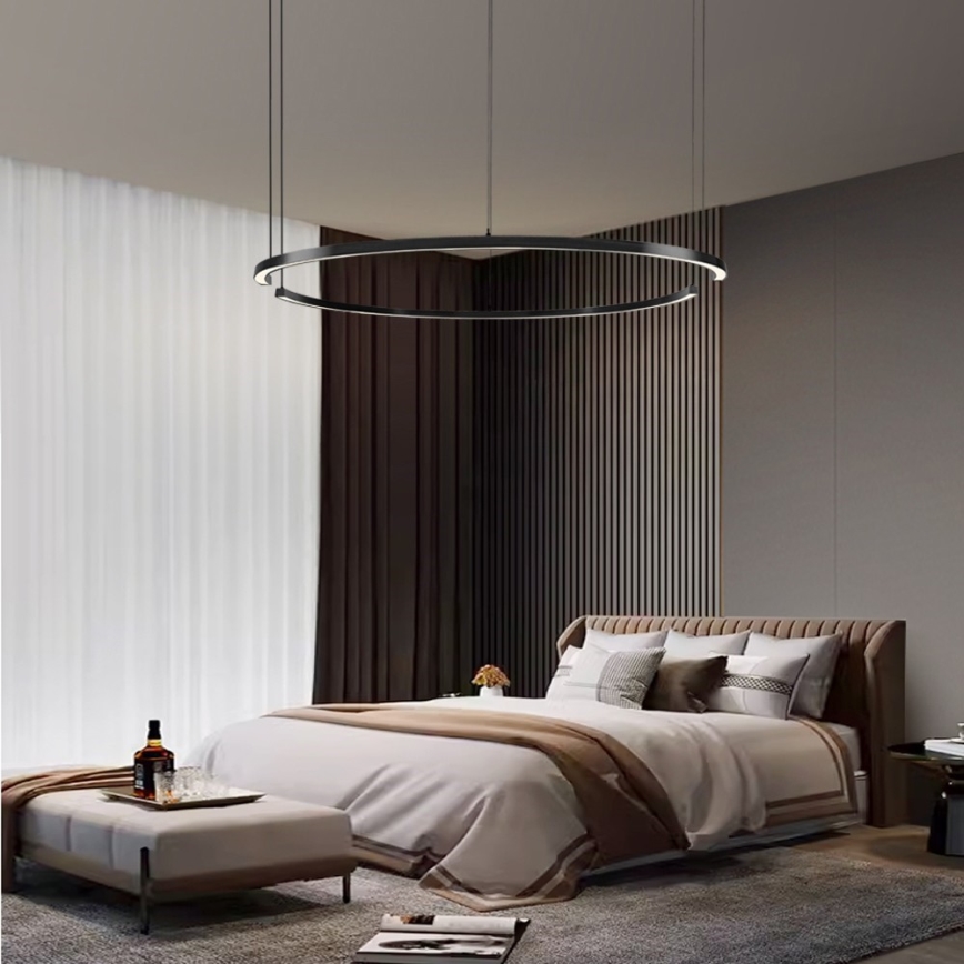 Immax NEO 07329L - FINO kábeles, dimmelhető LED csillár LED/72W/230V 120 cm Tuya fekete + távirányító