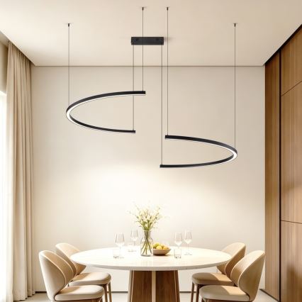 Immax NEO 07329L - LED dimmelhető, kábelre függesztett csillár FINO LED/72W/230V 120 cm fekete Tuya + távirányító