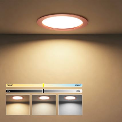 Immax NEO 07331L - LED dimmelhető beépíthető DOWN lámpa LED/36W/230V Wi-Fi Tuya átmérő 23 cm rózsaarany