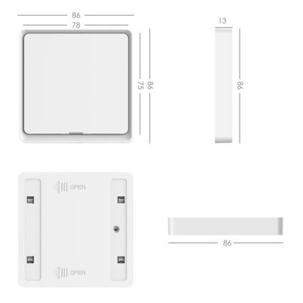 Immax NEO 07506C - KÉSZLET 3x Kapcsoló 1-gombos SMART 3xCR2430 Zigbee 3.0 Tuya