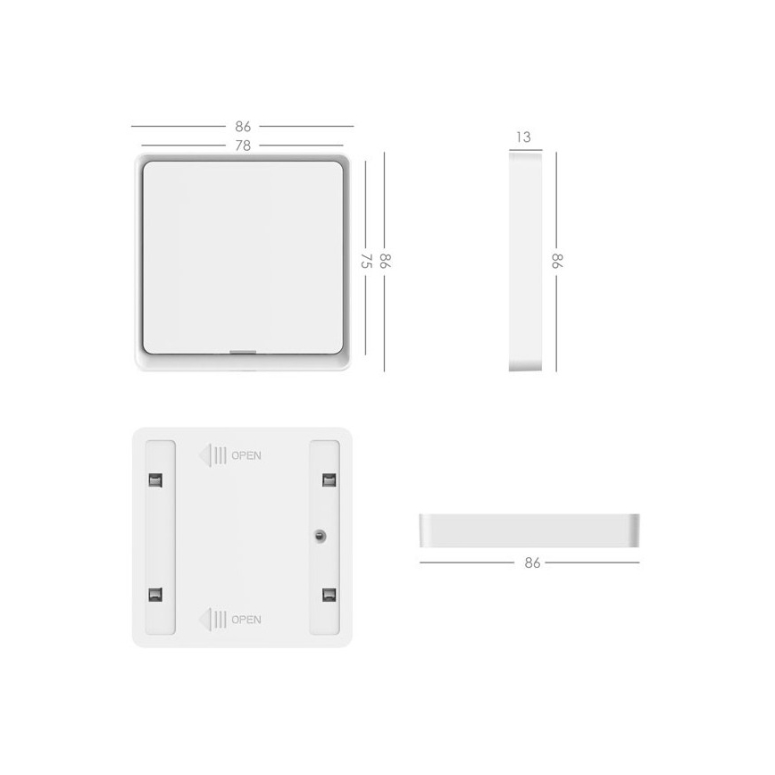 Immax NEO 07506C - KÉSZLET 3x Kapcsoló 1-gombos SMART 3xCR2430 Zigbee 3.0 Tuya