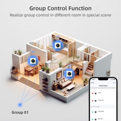 Immax NEO 07534L - SMART padlófűtés termosztát 230V/3A Wi-Fi Tuya