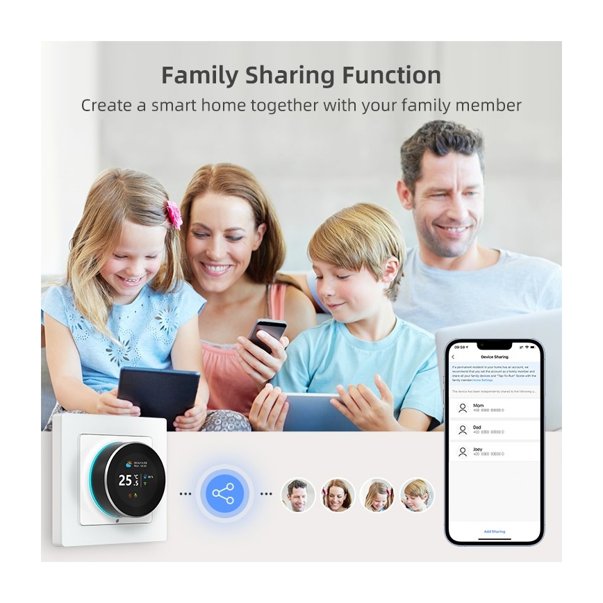 Immax NEO 07535L - SMART termosztát elektromos padlófűtéshez 230V/16A Wi-Fi Tuya