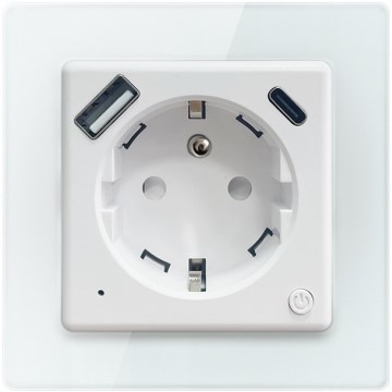 Immax NEO 07544L - Okos konnektor E típus 16A/230V + 1x USB-A + 1x USB-C PD 20W Wi‑Fi