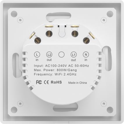 Immax NEO 07550L - 2-gombos okoskapcsoló 230V Tuya