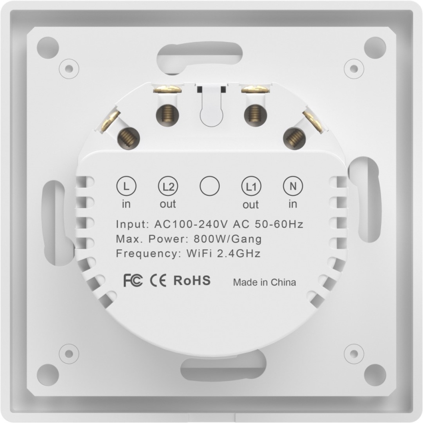 Immax NEO 07550L - 2-gombos okoskapcsoló 230V Tuya