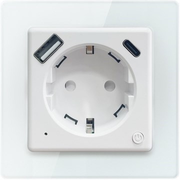 Immax NEO 07552L - Okos F-típusú aljzat 16 A / 230 V + 1× USB-A + 1× USB-C (PD 20 W)