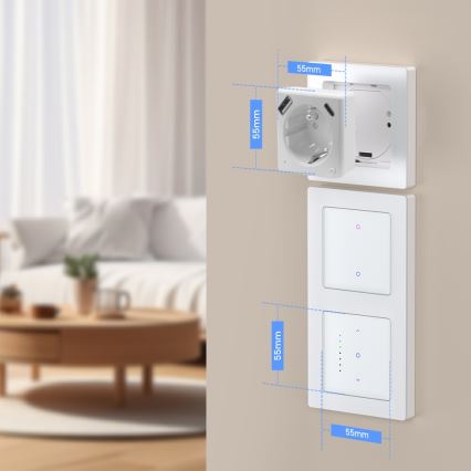 Immax NEO 07553L - Okos konnektor (E) 16 A/230 V + 1× USB-A + 1× USB-C PD 20 W, Tuya