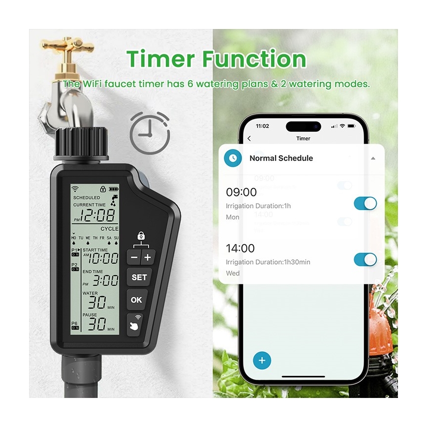 Immax NEO 07556L - Öntözőszelep 4xAA IP65 Wi-Fi Tuya