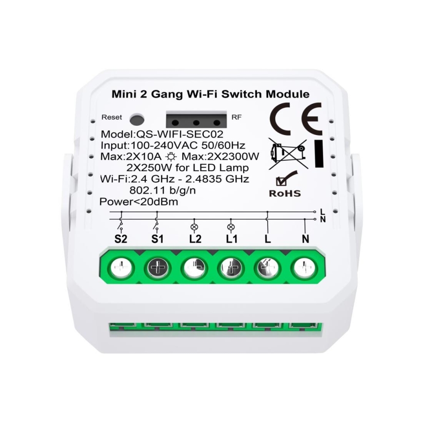 Immax NEO 07571L - Smart távirányító NEO LITE V7 2 gombos Wi-Fi Tuya