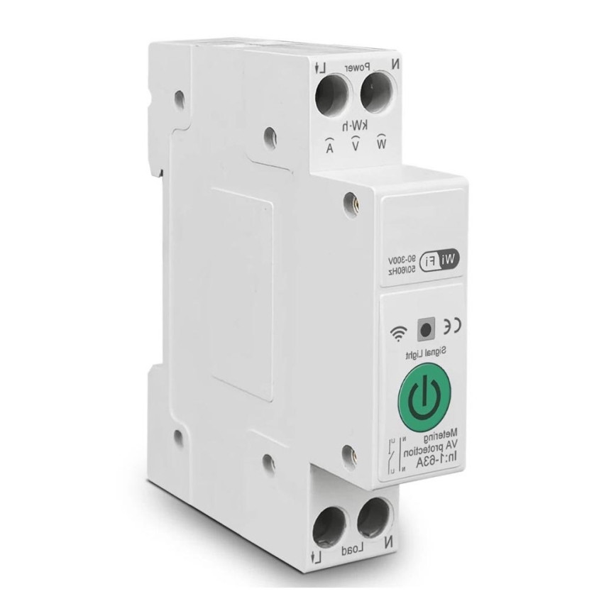 Immax NEO 07574L - Intelligens biztosíték 1 fázisú 1-63A Wi-Fi Tuya