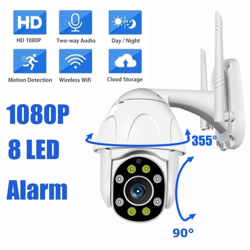 Immax NEO 07702L-3 - Intelligens kültéri kamera érzékelővel RJ45 1080p 230V IP65 Wi-Fi Tuya