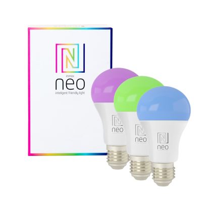 Immax NEO 07712CDO - 3 darabos készlet LED RGB+CCT szabályozható izzó E27/9W/230V Wi-Fi Tuya + távirányító