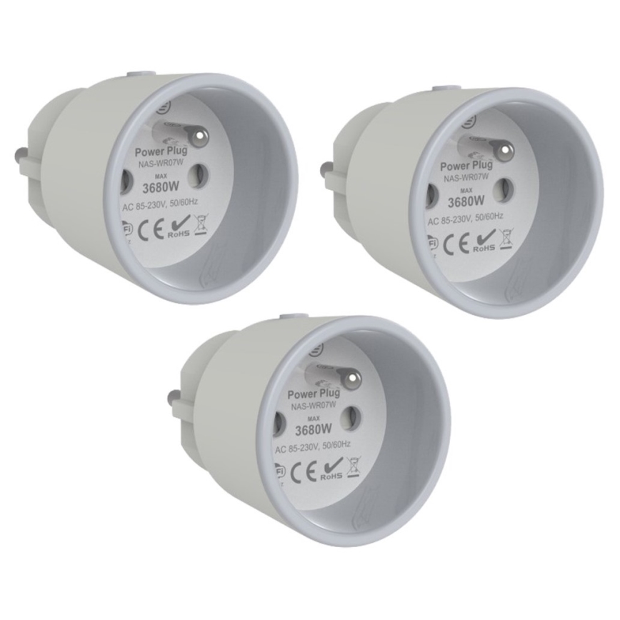 Immax NEO 07715C - KÉSZLET 3x Intelligens aljzat NEO LITE 3680W/230V/16A Wi-Fi Tuya