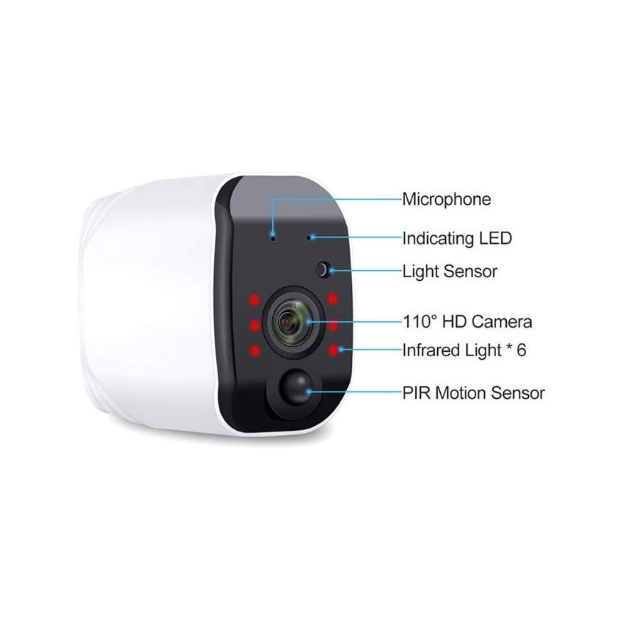 Immax NEO 07718L - okos kültéri biztonsági kamera SMART 2x18650 / 3,7V IP65 Tuya