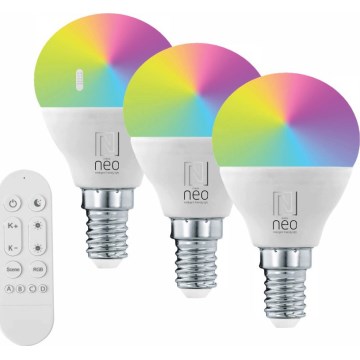 Immax NEO 07745CDO - 3 darabos LED RGB+CCT dimmelhető izzó szett E14/6W/230V Wi-Fi + távirányító