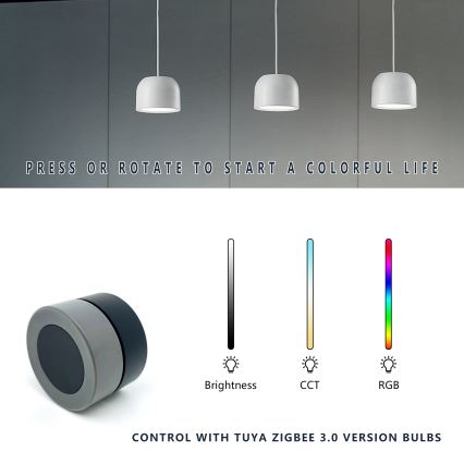 Immax NEO 07768L - Intelligens forgó dimmer 1xCR2032 Tuya