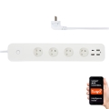 Immax NEO 07771L- Hosszabbító kábel NEO LITE Smart 4AC+3xUSB+1xUSB-C Tuya Wi-Fi