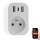 Immax NEO 07772L - Okos elosztó 16A/230V + 2xUSB + 1xUSB C Wi-Fi Tuya