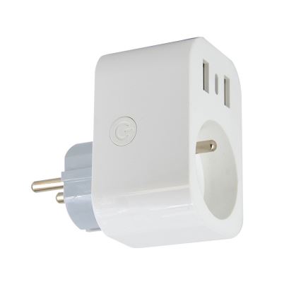 Immax NEO 07772L - Okos elosztó 16A/230V + 2xUSB + 1xUSB C Wi-Fi Tuya