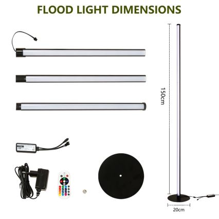 Immax NEO 07776L - LED RGB fényerőszabályozható állólámpa AMBIENTE LED/12W/230V Wi-Fi Tuya + távirányító