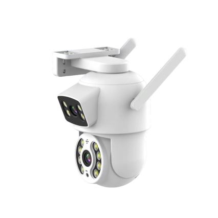 Immax NEO 07783L - Okos kültéri kamera dupla érzékelővel, 355° P/T, 2x2MP, IP65, Wi-Fi, Tuya