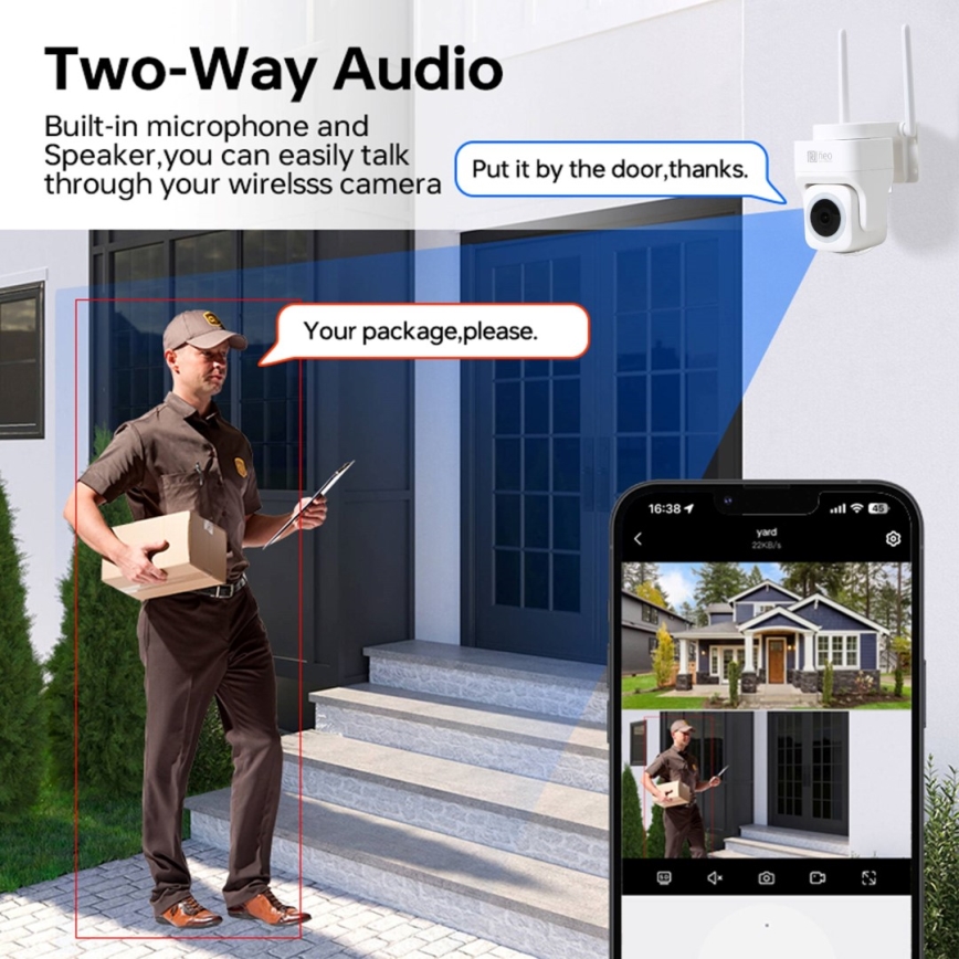 Immax NEO 07793L - Okos kültéri kamera CUBE 4MP érzékelővel, 5V, IP65, Wi-Fi, Tuya