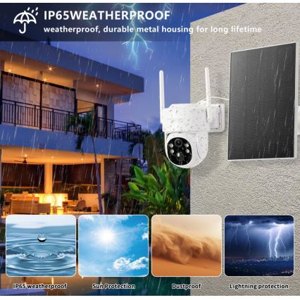 Immax NEO 07804L - Okos kültéri napelemes kamera 9000 mAh szenzorral, Wi-Fi, Tuya, IP65