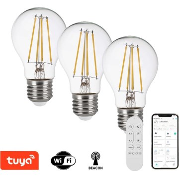 Immax NEO 07806CDO - 3 db-os szett dimmelhető LED CCT izzó E27/7,3W/230V Tuya Wi-Fi + távirányító