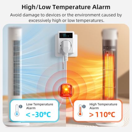 Immax NEO 07811L - Okos aljzat hőmérővel F 3680W Tuya Wi-Fi