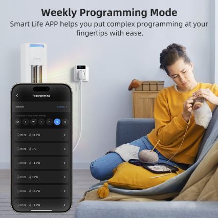 Immax NEO 07811L - Okos aljzat hőmérővel F 3680W Tuya Wi-Fi