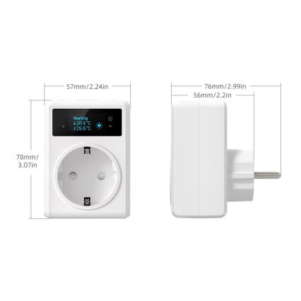 Immax NEO 07811L - Okos aljzat hőmérővel F 3680W Tuya Wi-Fi