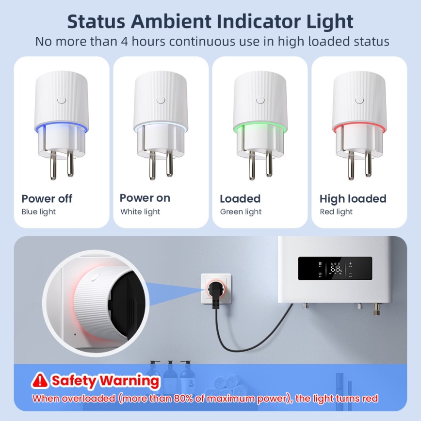 Immax NEO 07812L - Okos konnektor E 3500W Wi-Fi