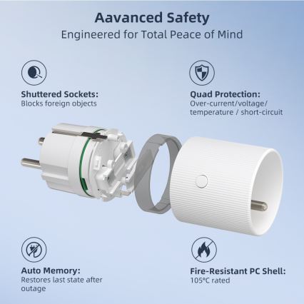 Immax NEO 07812L - Okos konnektor E 3500W Wi-Fi