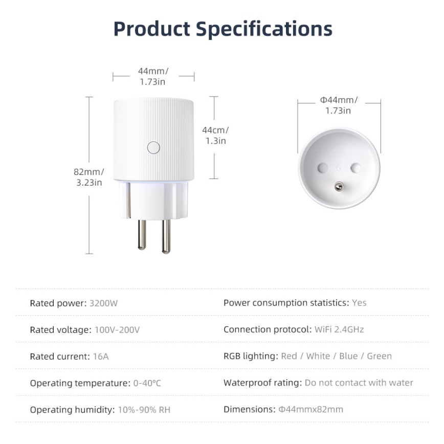 Immax NEO 07812L - Okos konnektor E 3500W Wi-Fi