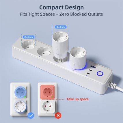 Immax NEO 07813L - F-típusú okos dugalj, 3500 W, Wi‑Fi