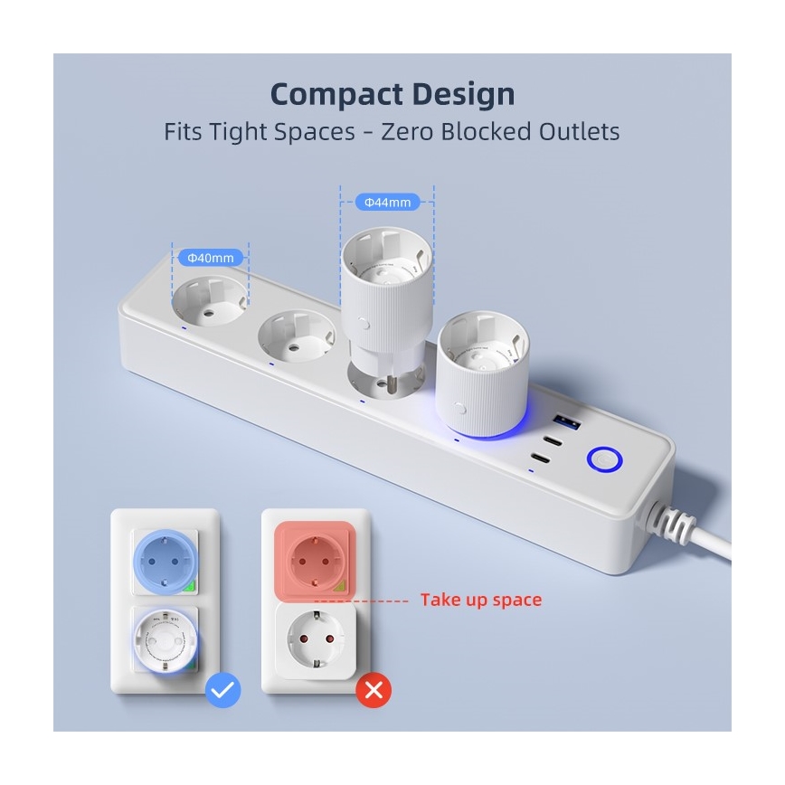 Immax NEO 07813L - F-típusú okos dugalj, 3500 W, Wi‑Fi