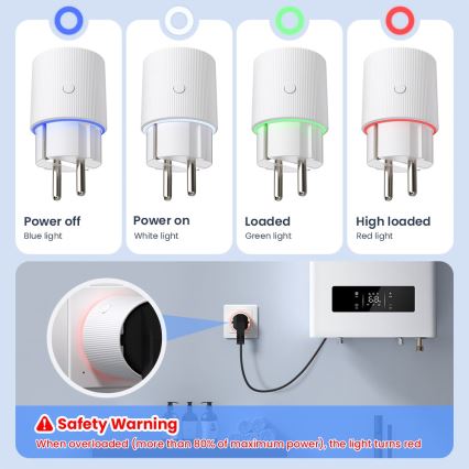 Immax NEO 07813L - F-típusú okos dugalj, 3500 W, Wi‑Fi