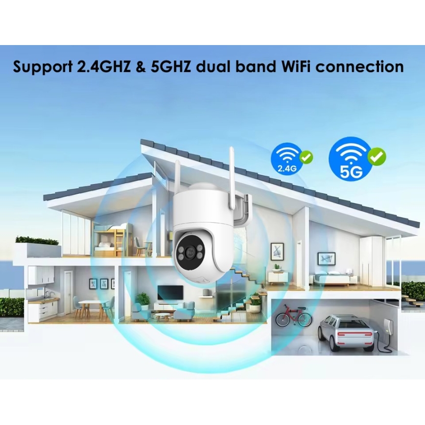 Immax NEO 07819L - Okos kültéri kamera 4 MP érzékelővel, 5V, IP65, Wi-Fi