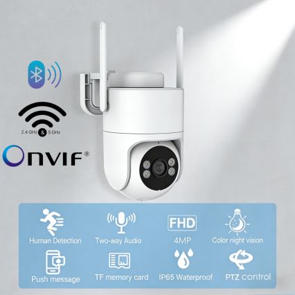 Immax NEO 07819L - Okos kültéri kamera 4 MP felbontású érzékelővel, 5 V, IP65, Tuya Wi‑Fi