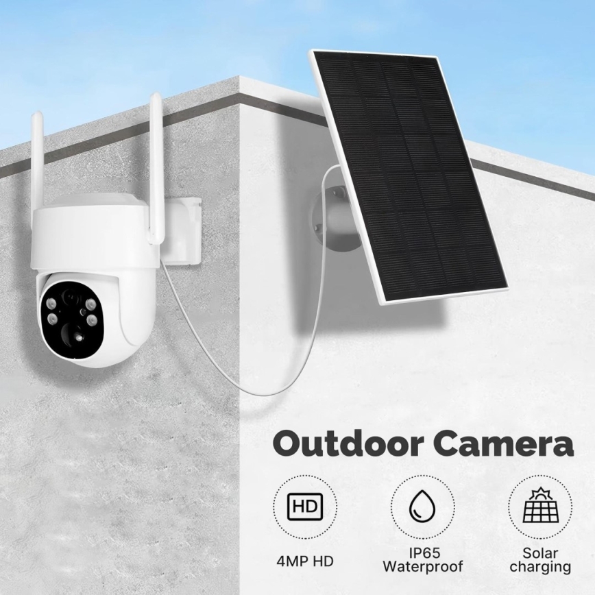 Immax NEO 07820L - Okos kültéri napelemes kamera érzékelővel, 6000 mAh akkumulátorral, IP65, Tuya