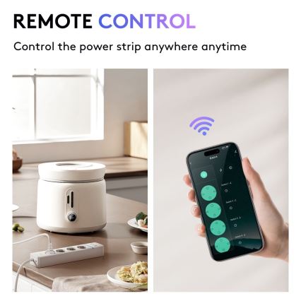 Immax NEO 07821L - Okos hosszabbító kábel NEO LITE 4AC+1xUSB+2xUSB C Tuya Wi-Fi