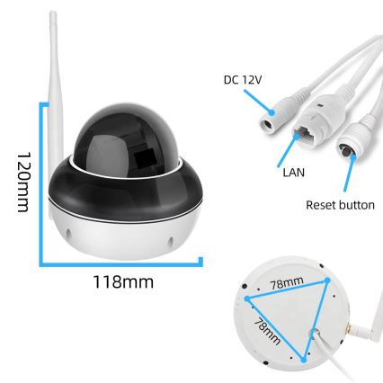 Immax NEO 07825L - Okos kültéri kamera DOME érzékelővel 5MP 230V IP66 TUYA Wi‑Fi